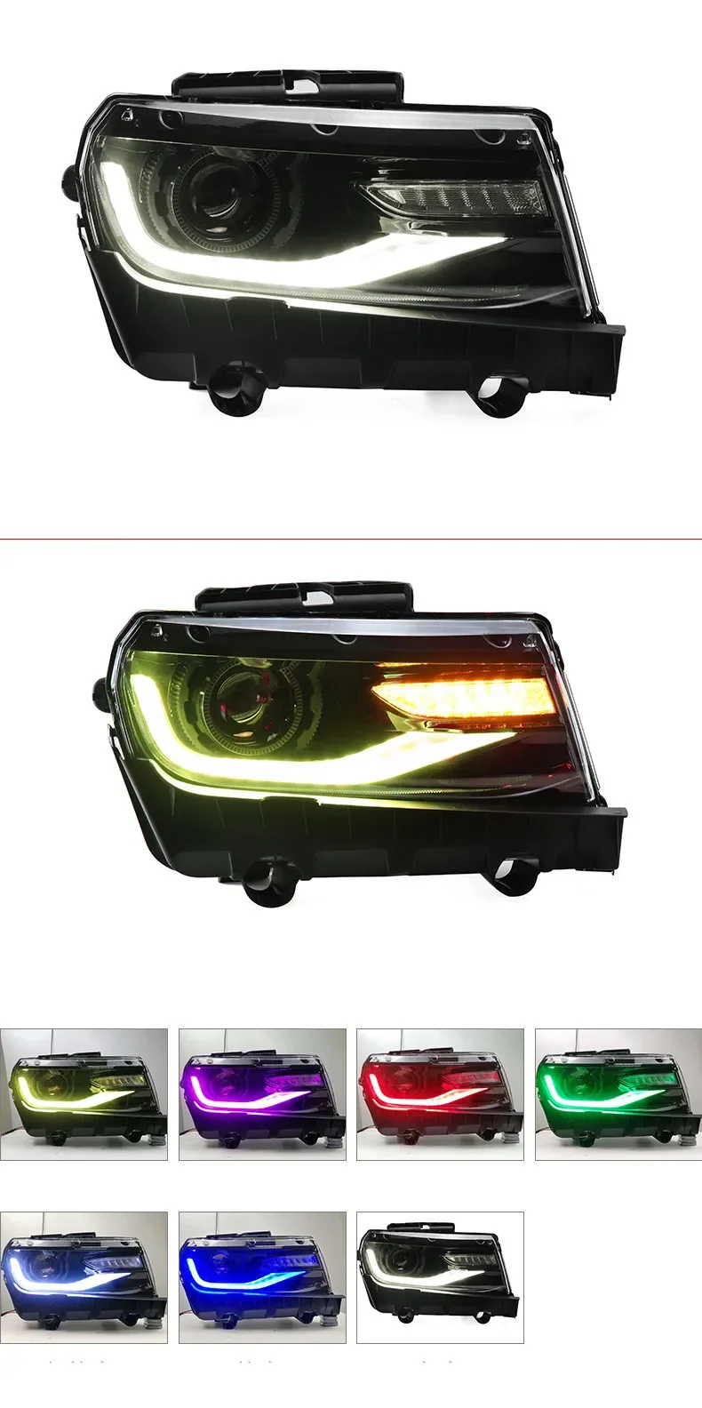 

Car LED Headlight for Chevrolet Camaro 14-15 Angel Eye DRL Daytime Running Light High low Beam Turn Signal