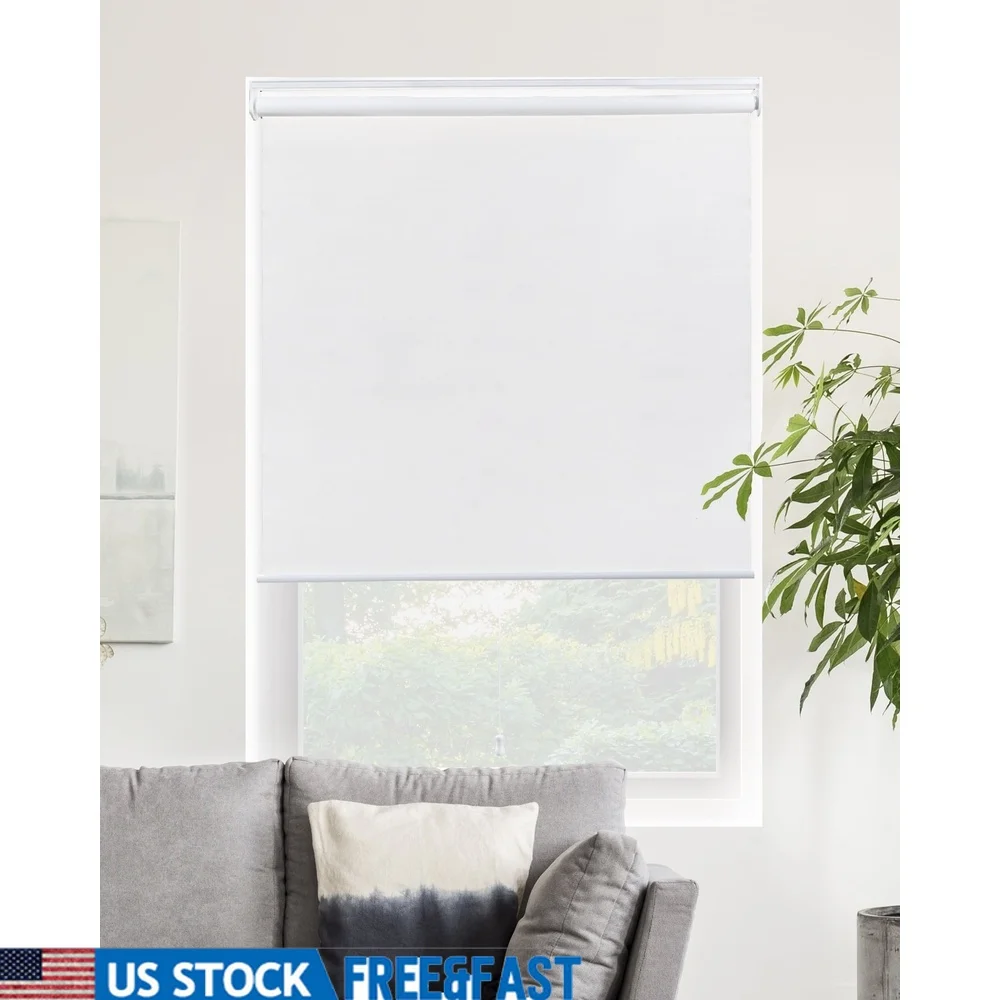 

Cordless Blackout Roller Shade Snap-N-Glide Window Blinds Privacy Room Darkening Light Filtering Indoor Outdoor Mount Window