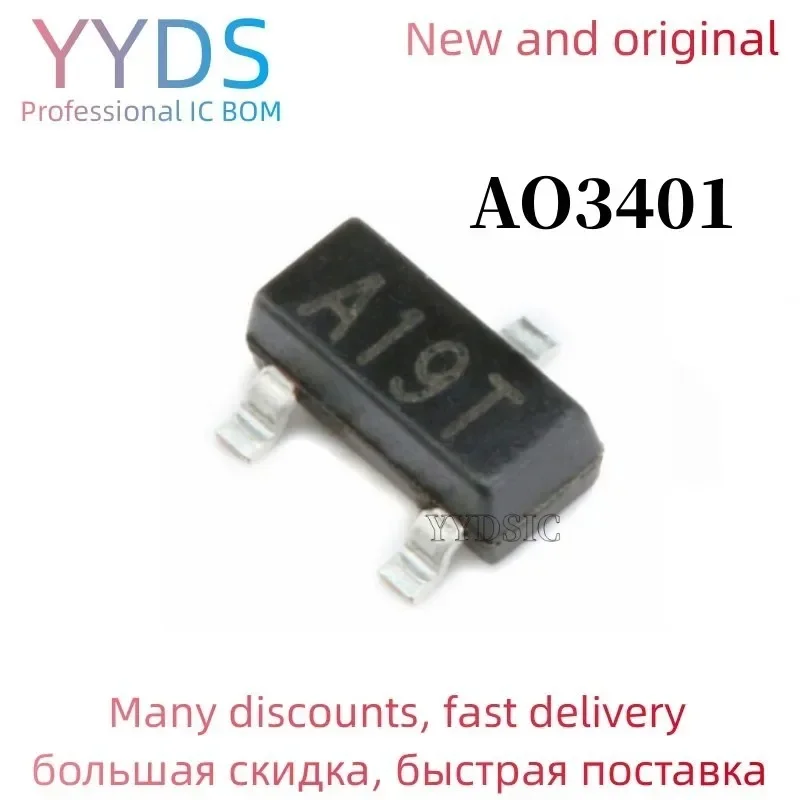 100PCS AO3401 SOT23 SMD A19T  IC  Can be purchased directly