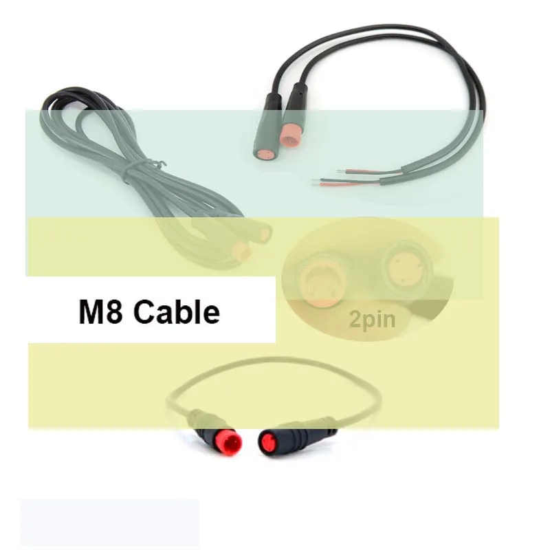 0.3M 1.8m M8 long waterproof 2Pin Electric Bicycle Joint Plug male to female Cable repair Connector eblike Scooter Signal M20