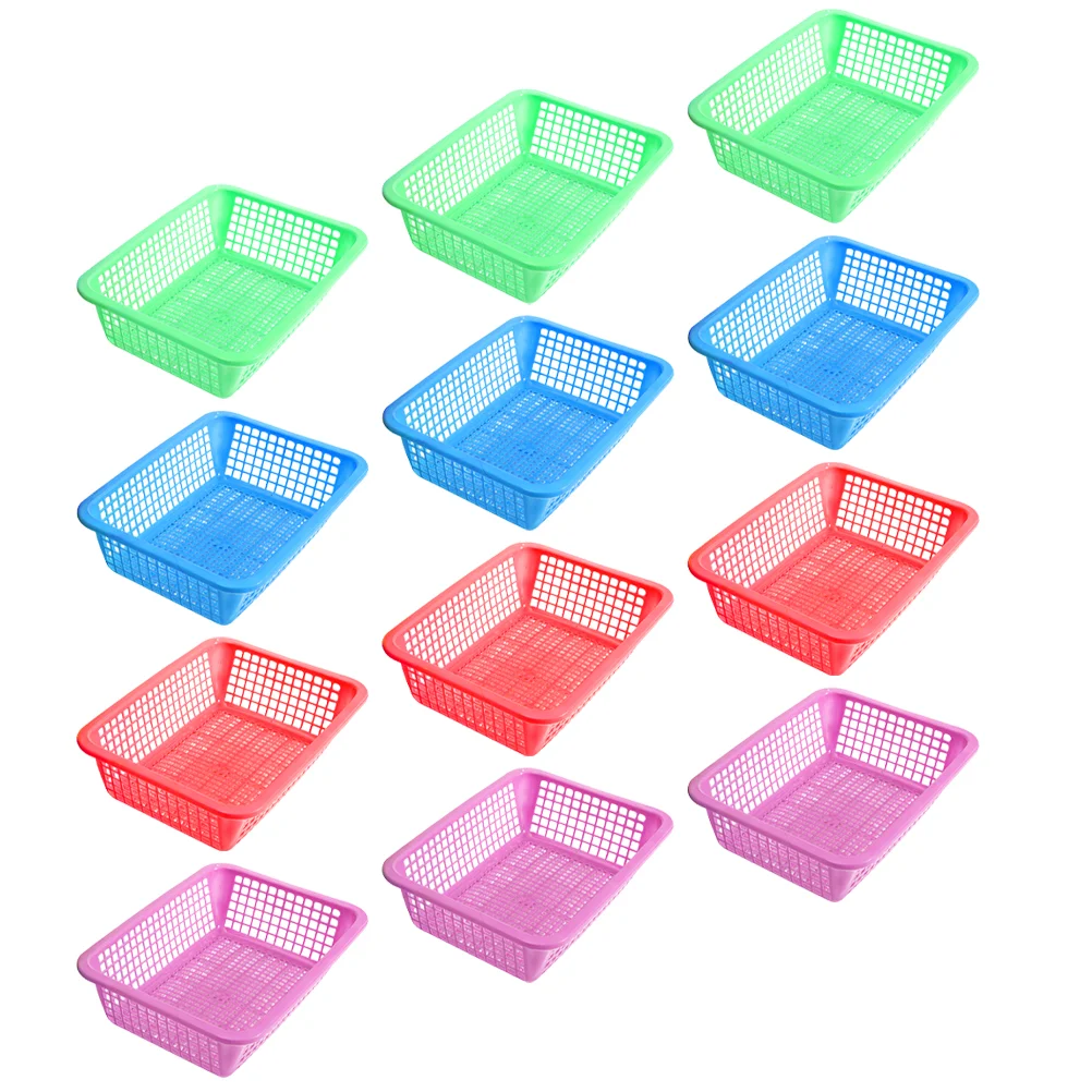 12 Pcs Bread Display Basket Storage Baskets Nut Kitchen Home Holder Plastic Food