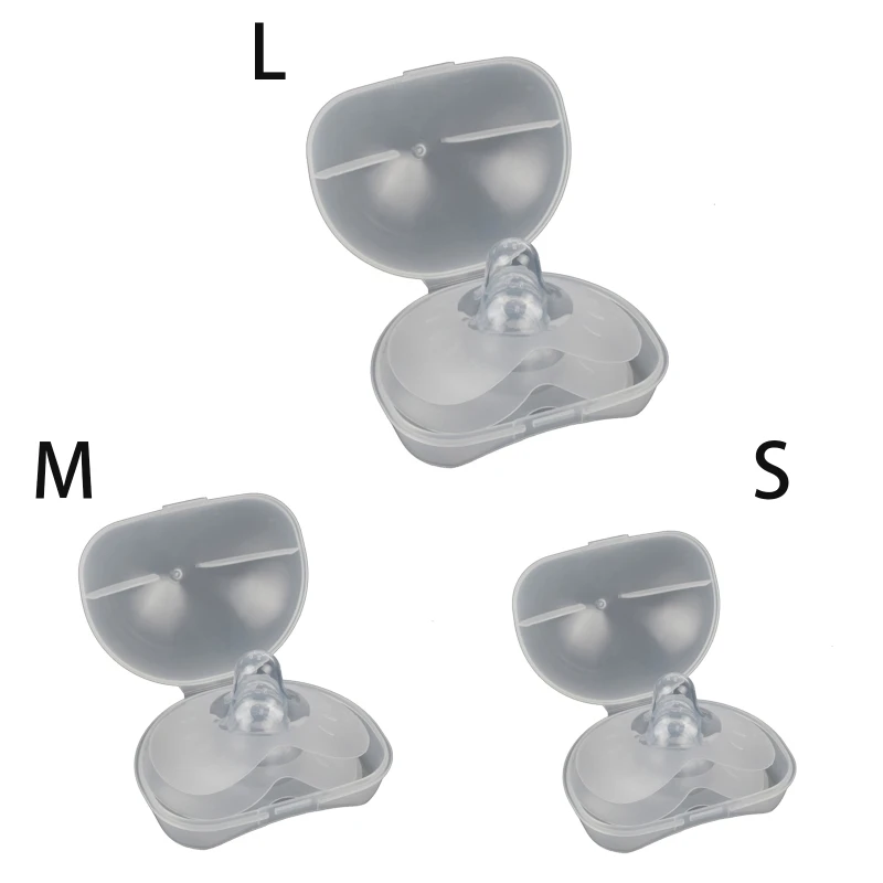 2Pcs Silicone Nipple Protectors Feeding Mothers Nipple Shields Protection Cover Breastfeeding with Clear Carrying Case