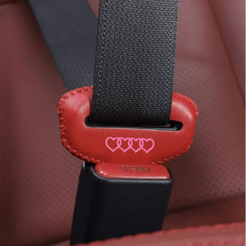 2pcs PU Leather Car Seat Belt Buckle Clip Cover Protector Anti-Scratch Case For AUDI A3 A4 A5 A6 A7 A8 Q2 Q3 Q5 Q7 Q8 RS TT