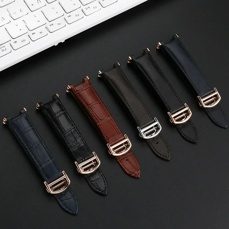 Quick Release Leather Watch Strap for Cartier Pasha WGPA0019/0026 W2PA0014 Convex Bracelet