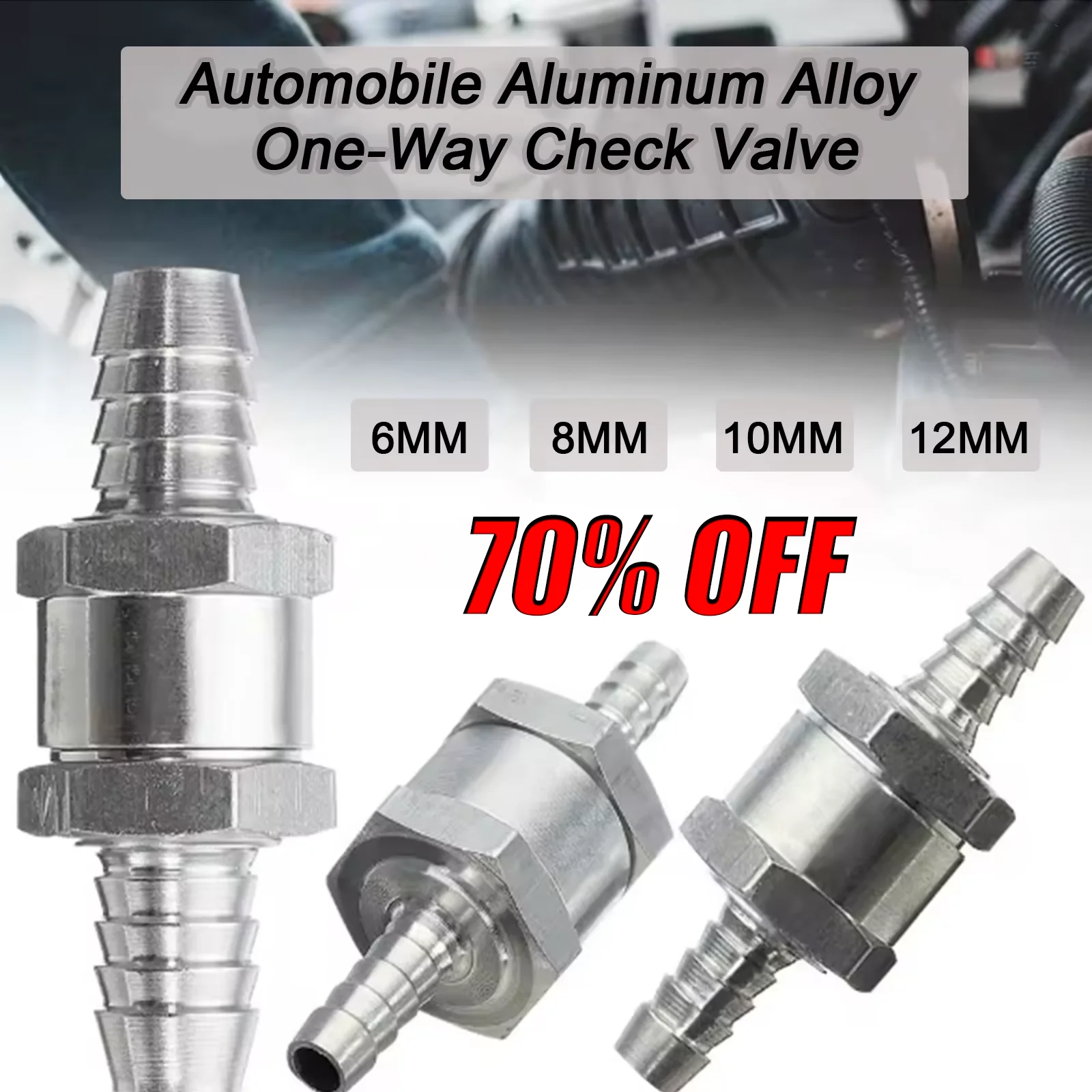

Automotive Aluminum Alloy Valve, Check Valve Gasolined and Silver, Silver 6/8/10/12MM Fuel Check Valve, Automotive Exclusive
