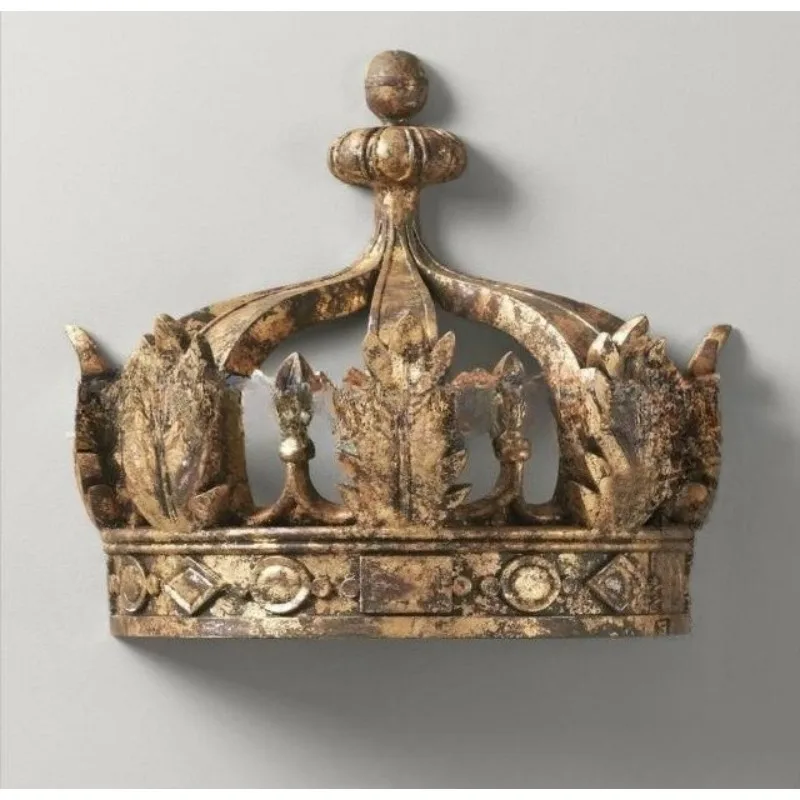 Retro old carved palace semi-round bed crown custom furniture bedroom bed mantle decorative crown