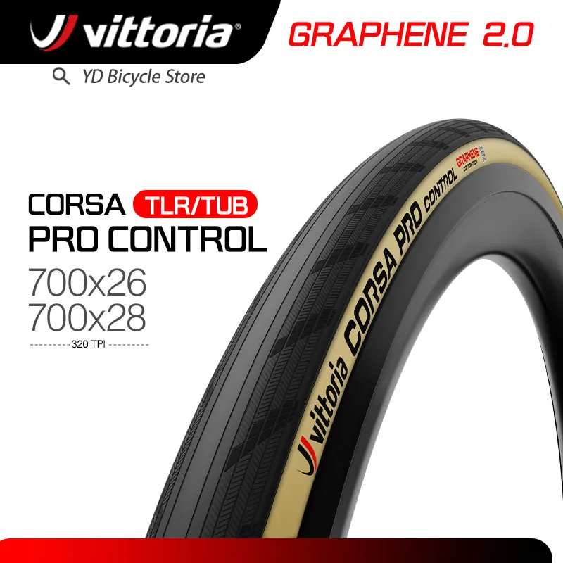 VITTORIA CORSA PRO CONTROL TLR TUBELESS ROAD TIRE (PARA) (700C / 622 ISO) (26/28MM) (FOLDING) (G2.0)