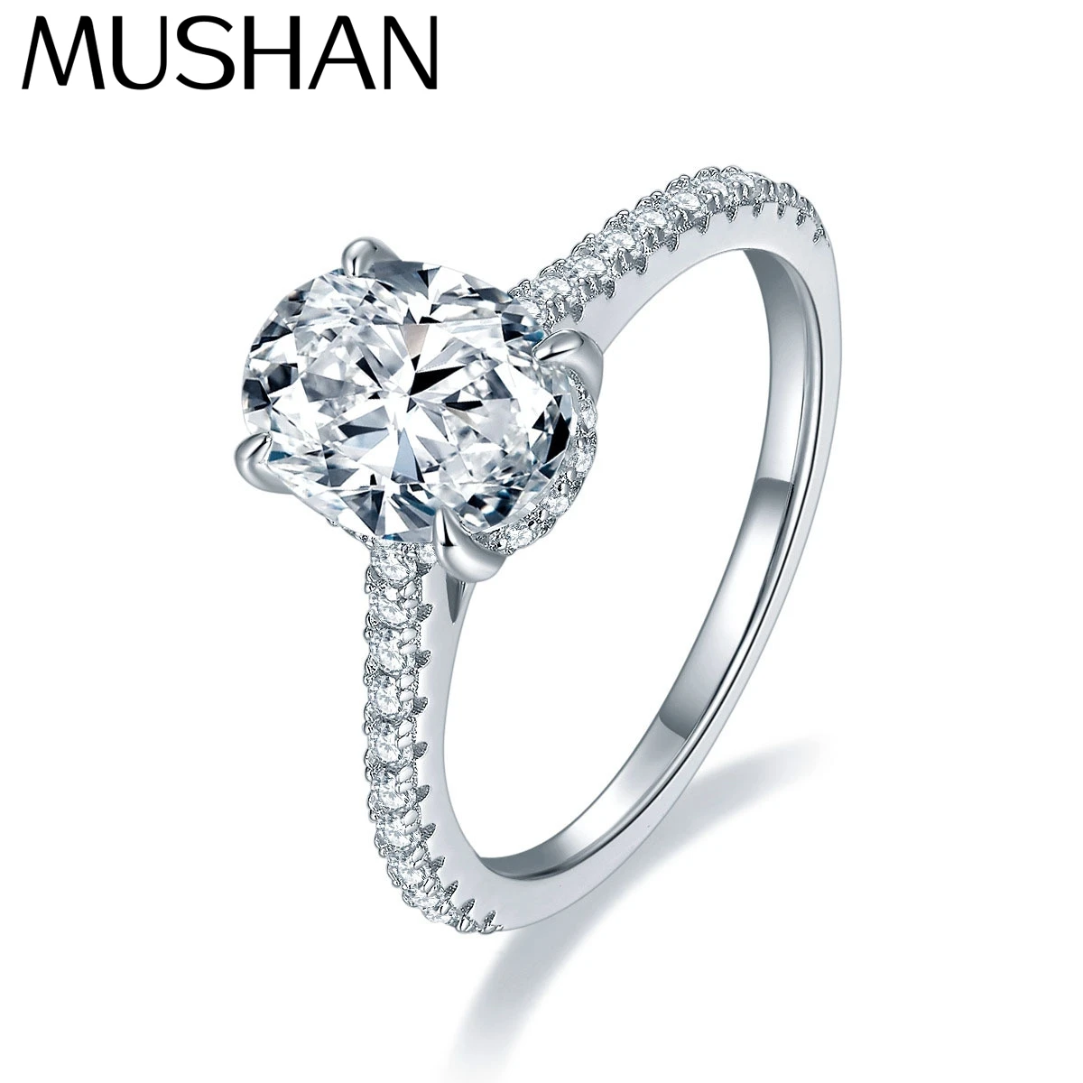 

Кольцо MuShan Designer Jewelry из стерлингового серебра 925 пробы с муассанитом, элегантное кольцо для девушки, позолота 18K, патент MST, сертификат GRA