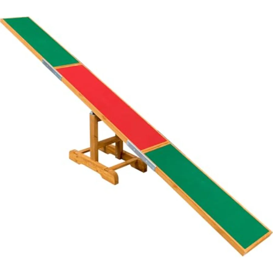 

Dog Agility Seesaw for Canine Training and Competition, Durable Plastic Construction, Blue and Yellow Color Scheme, Stable Non-
