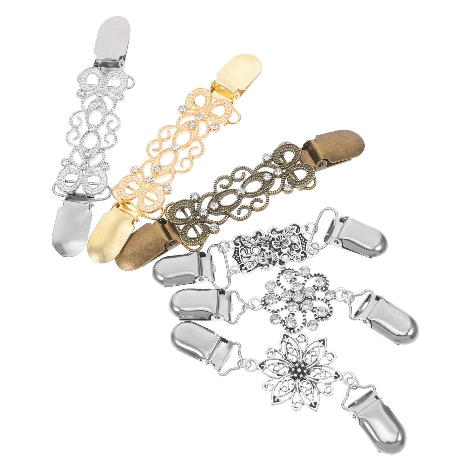 

6 pcs Vintage Brooch Retro Alloy Scarf Clip Shawl Closure Shirt Dress Women Sweater Cardigan Clips Accessories