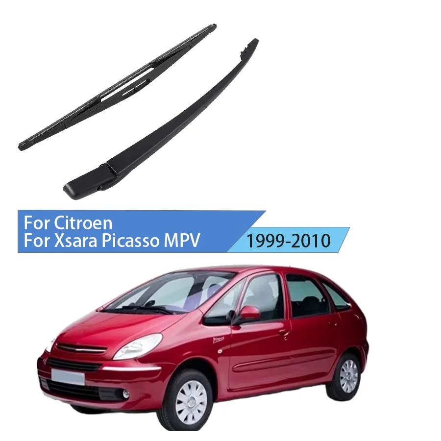Pare-brise arrière pour Citroën Xsara Picasso MPV 1999-2010, ensemble de bras d'essuie-glace arrière