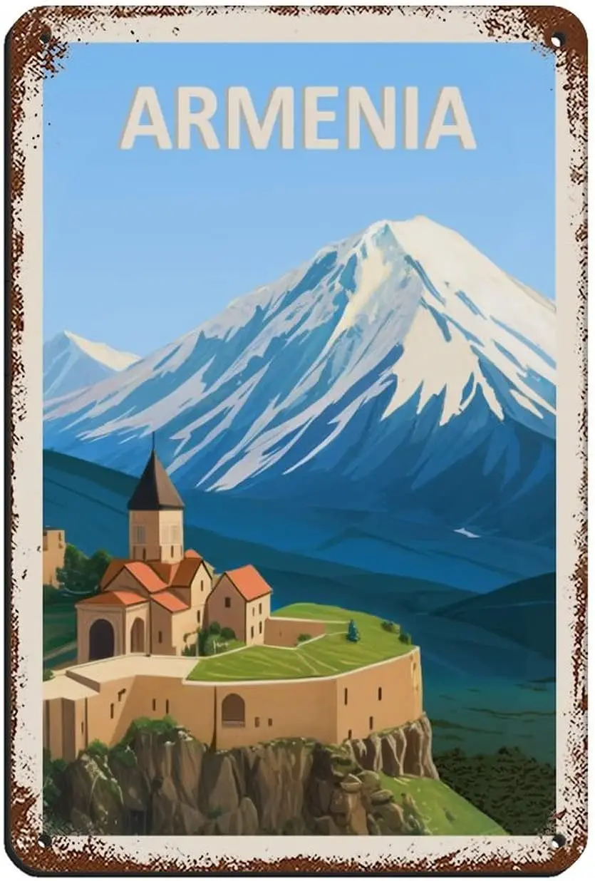 

AMTETE Armenia Vintage Travel Poster Retro Poster Metal Tin Sign Chic Art Retro Iron Painting Bar People Cave Cafe Family Garage