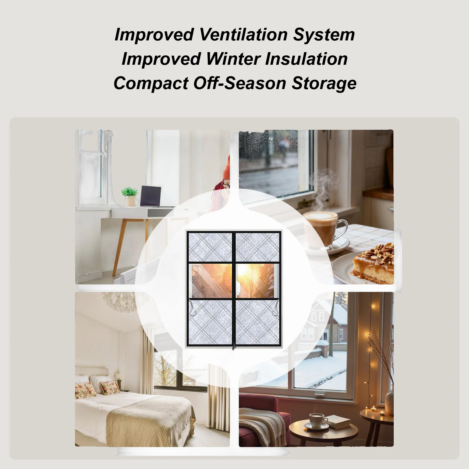 Window Cover For Winter Cold Weather Roll-up Window Blankets Insulated For Winter For Apartment Dorm Bedroom Bathroom Rental