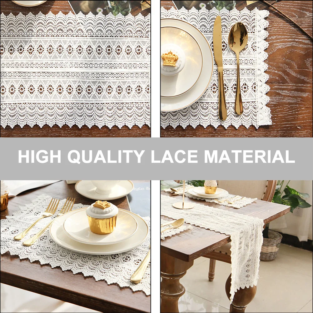 

2Pcs Table Mat Rural Style Elegant Holiday Dining Room Wedding Party Table Decor French Style Mat Household Placemat