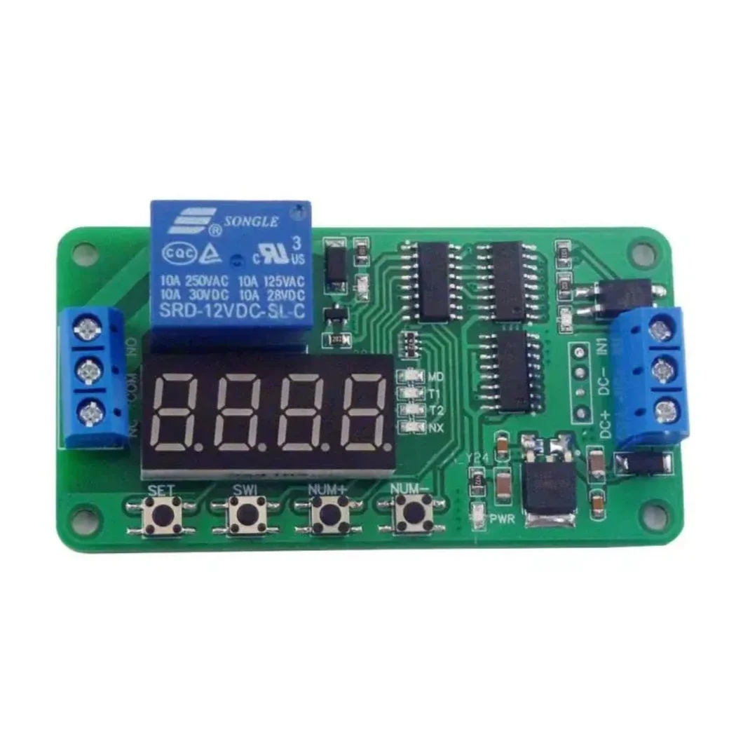 

DC 5-24V ON/OFF Trigger Cycle Delay Multifunction Timer Relay Module Simple PCL Board CE030