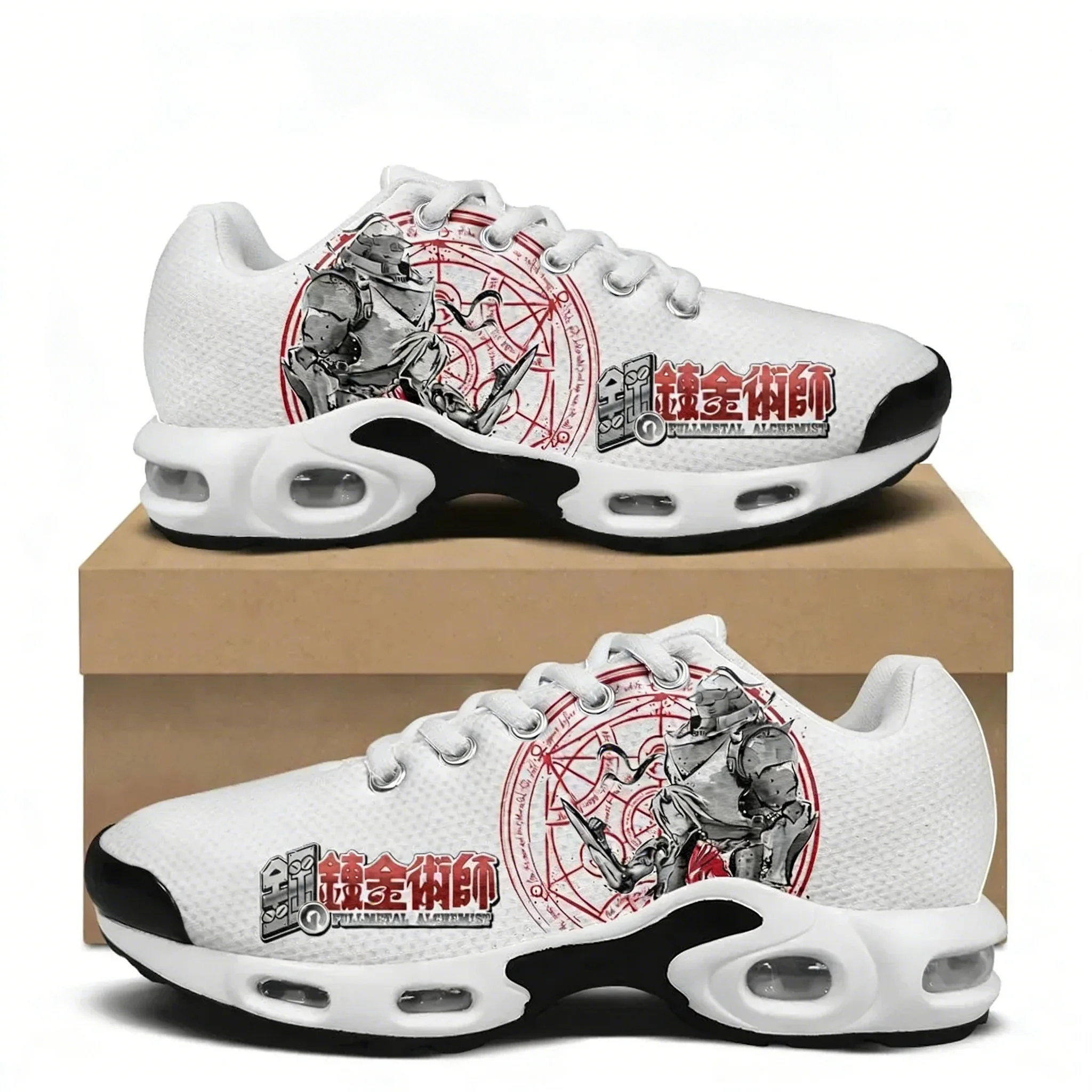 

Fullmetal Alchemist Air Cushion Sneakers Mens Womens Teenager Lightweight Sports shoes High Quality Custom Leisure Mesh Sneaker