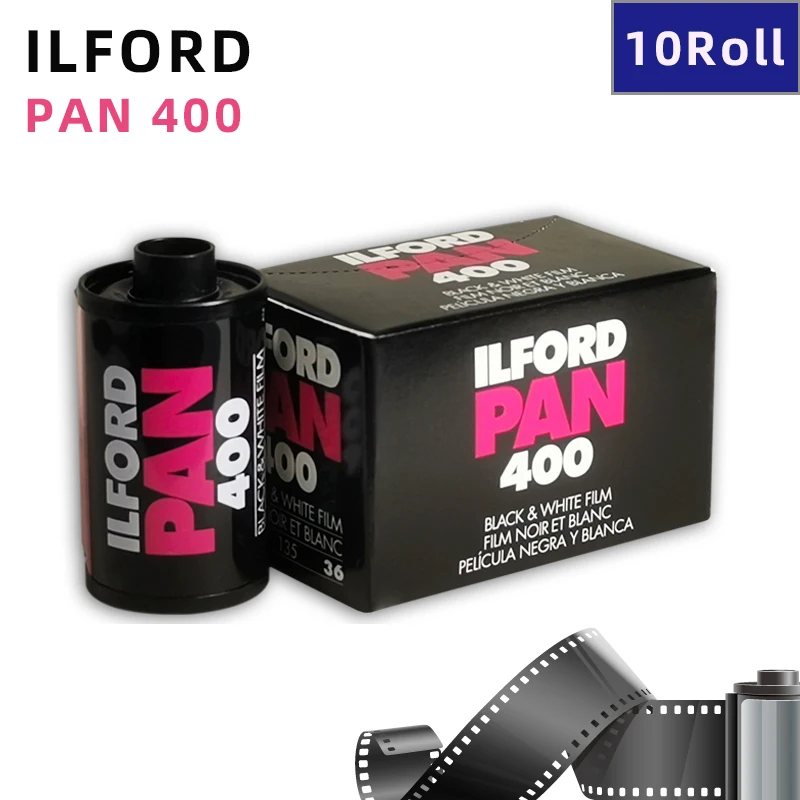 10 Rolls ILFORD Pan 400/100  Black &White Film 135 35mm Negative Film 36 Exposure/Roll(Due date: 2027)