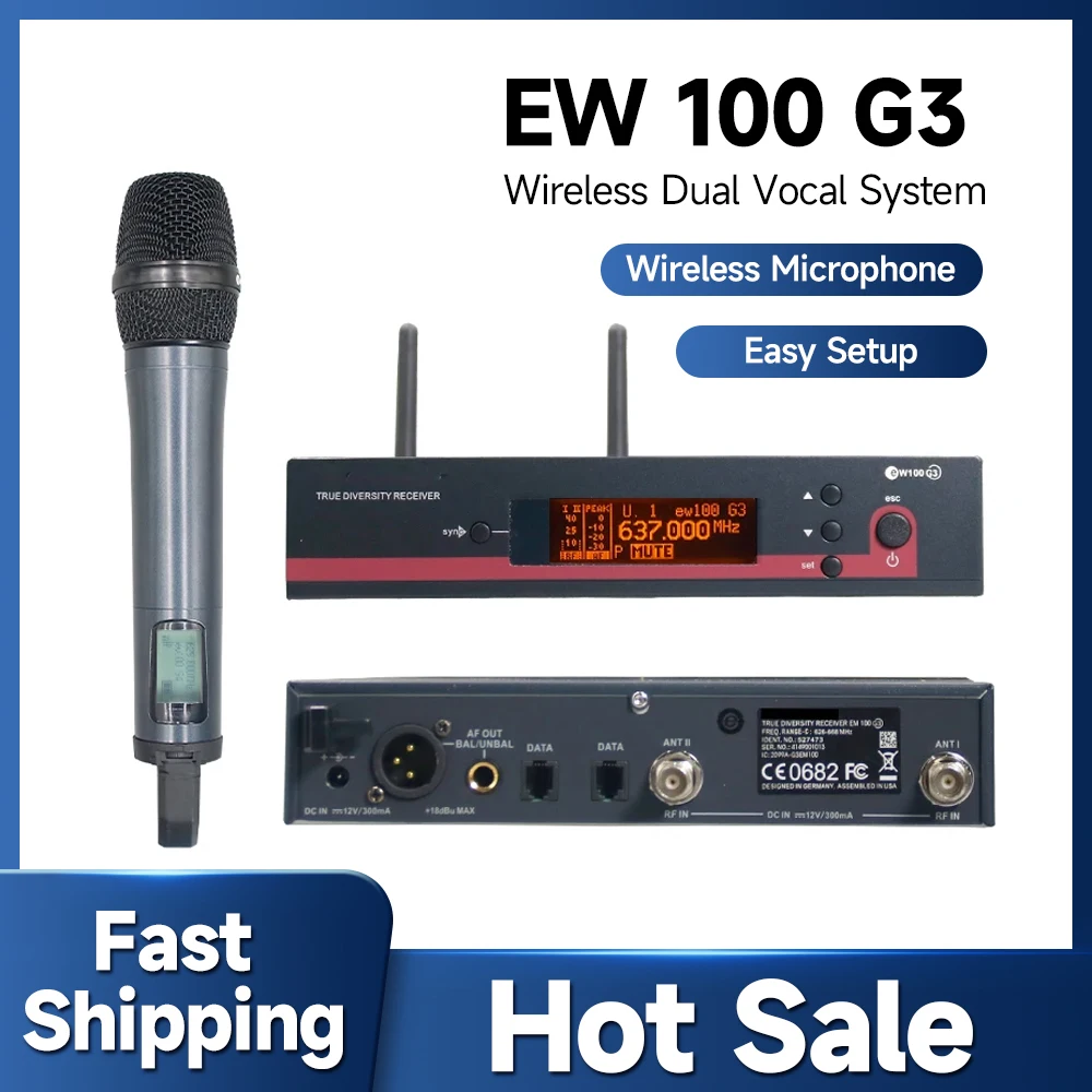 

EW100 G3 True Diversity UHF Wireless Microphone Professional Metal Handheld Stage Performance Show Party ew100 g3