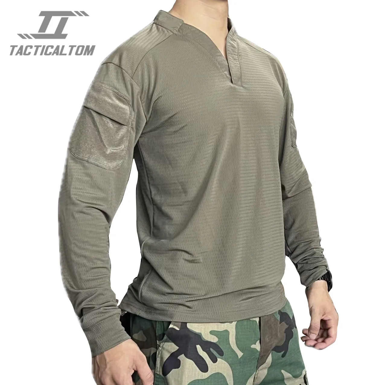 

Тактическая зеленая рубашка для регби Tom Rangers RG, дышащая, быстросохнущая, мягкая и удобная, тактическая футболка с длинными рукавами VS, топ