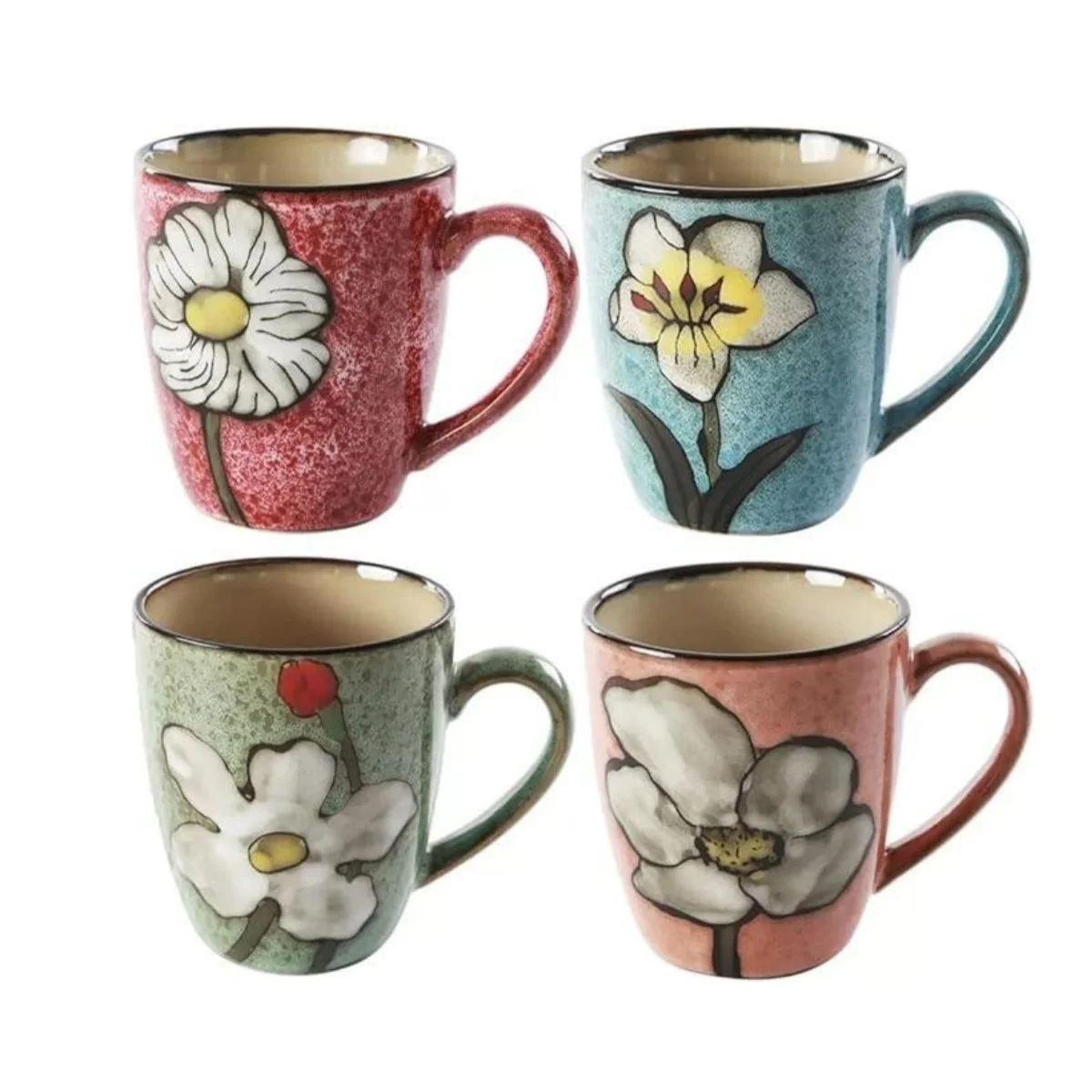 

Ceramics 12oz Cappuccino Mug, Coffee Mugs, Tea Cups, Kiln Glazing Microwave and Dishwasher Safe, Perfect For Tea Kitchen or Cafe
