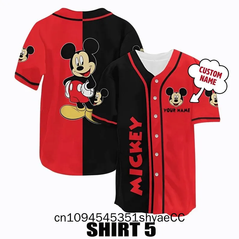 Custom Mickey Mouse Baseball Jersey, Mickey Baseball Shirt, Disney Baseball Jersey, Mickey Mouse Tee, Gift for Disney Fans