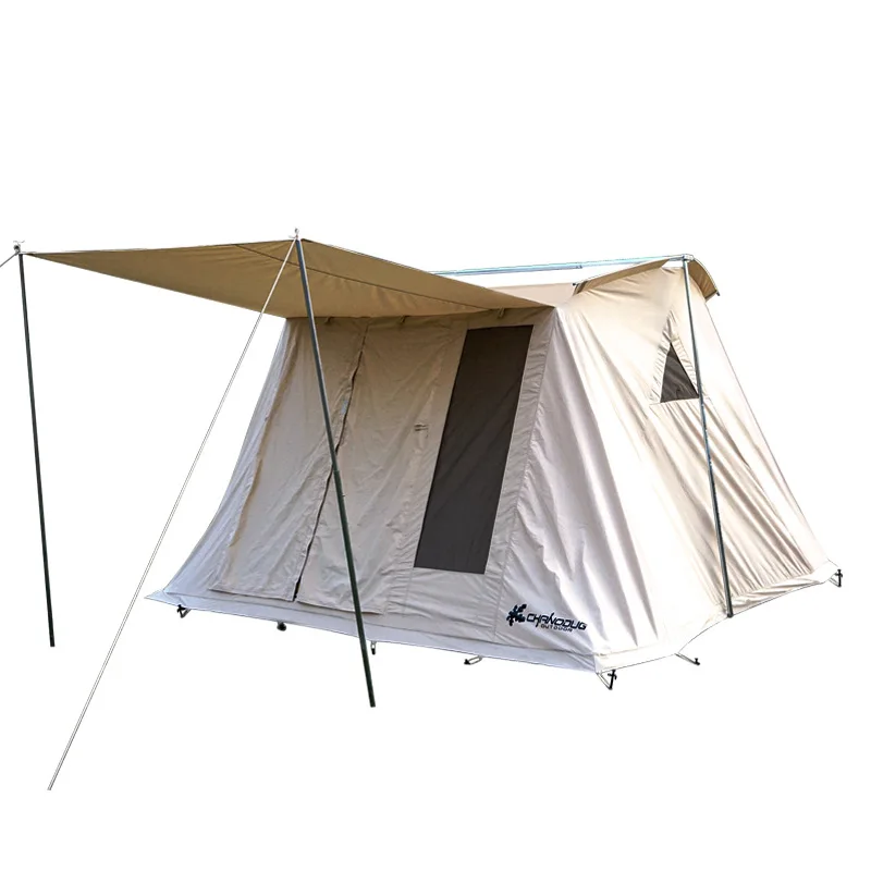 

Outdoor Camping Canvas Tent, Thickened Rain and Sun Protection, Campsite Cabin Cabin