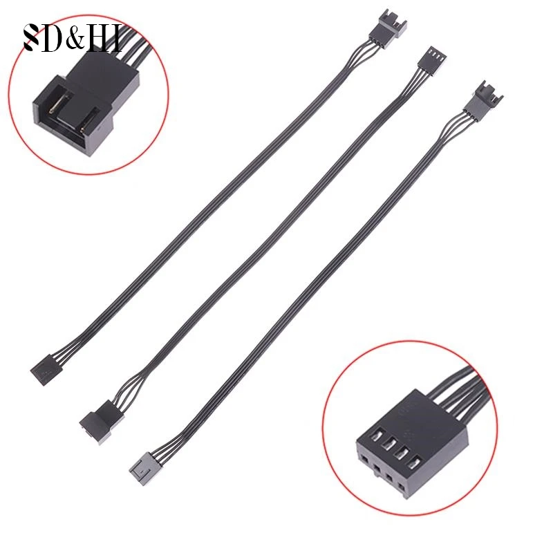 5Pcs PWM Fan Extension Cable 27cm PC Fan Extension Cable Compatible With ATX Case 4 Pin Cooling Fans Durable