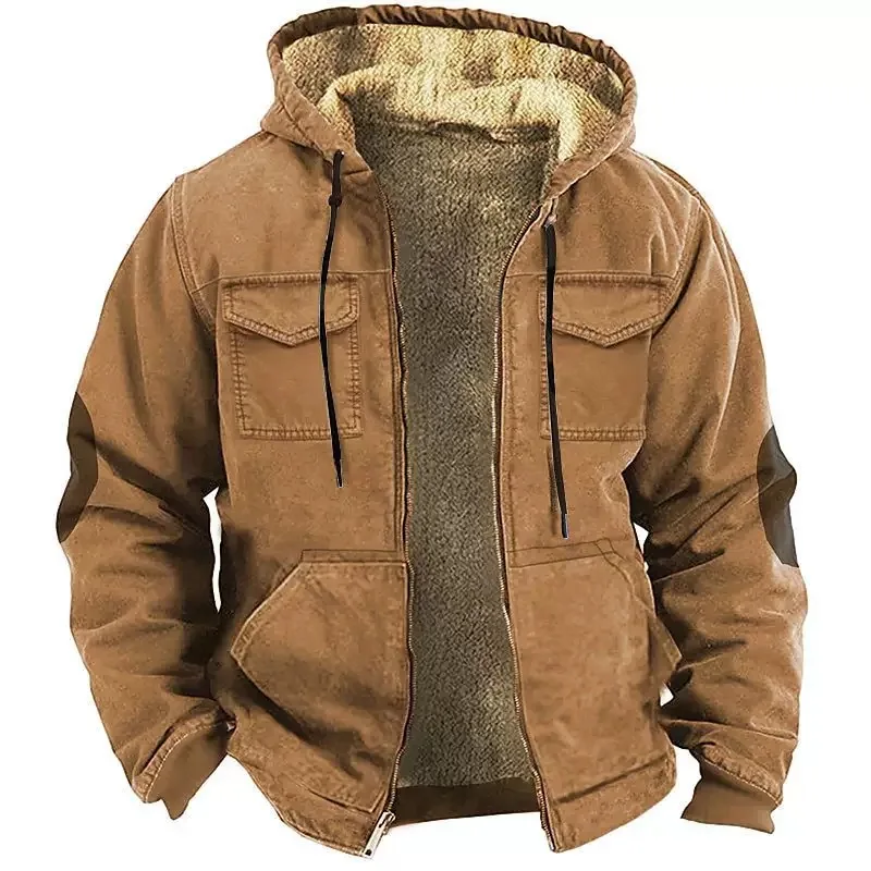 Autumn and Winter New Fashion Trend Solid Color Thickened Cotton-Padded Jacket Men's Loose Sports Large Size High-Grade Jacket