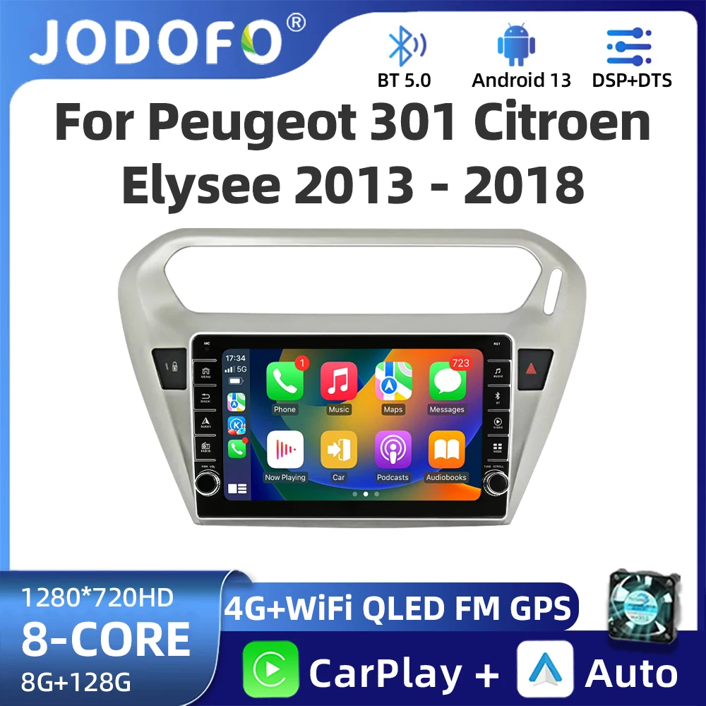 

For Peugeot 301 Citroen Elysee 2013-2018 Wireless CarPlay Auto Car Radio Autoradio Multimedia Player 2din Audio Stereo Head Unit