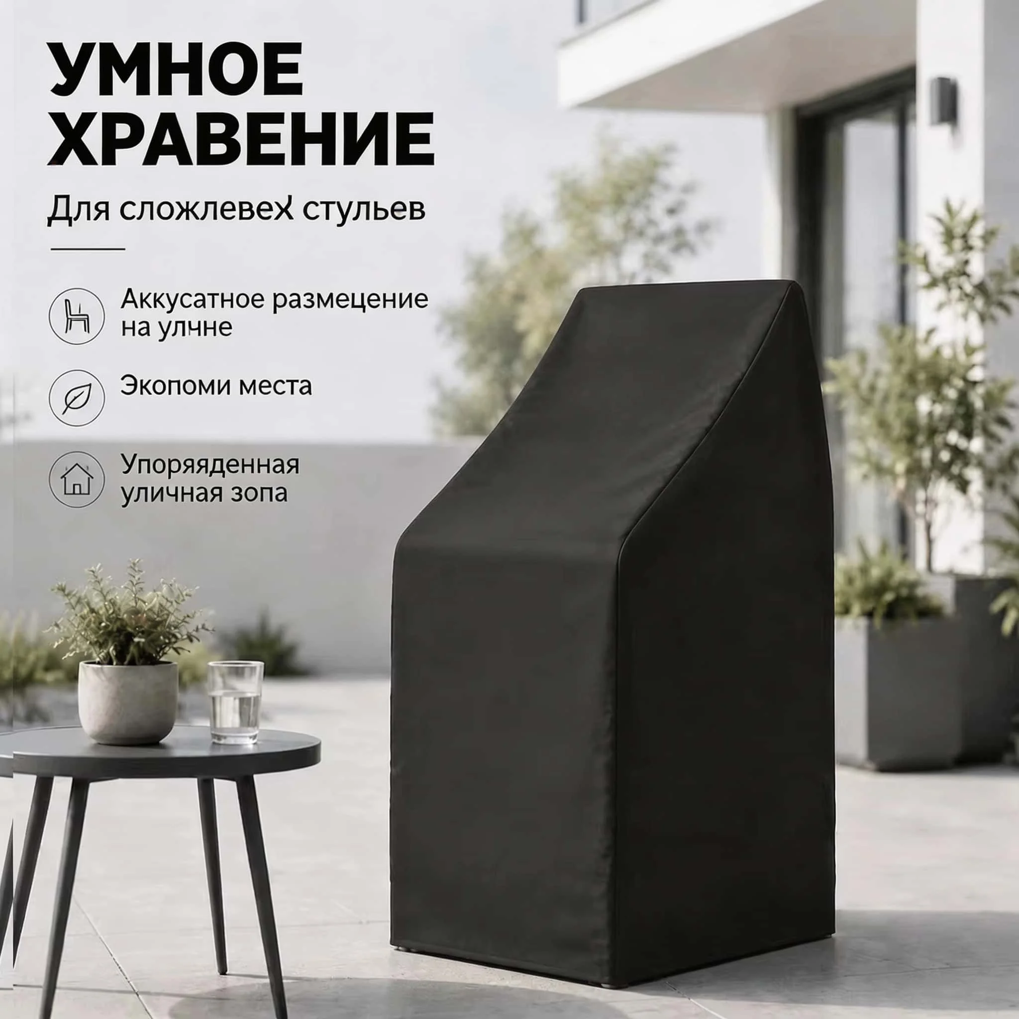 Waterproof Garden Chair Cover, Outdoor Furniture Protective Cover, Patio Chair Cover for Rain Dust Sun Protection