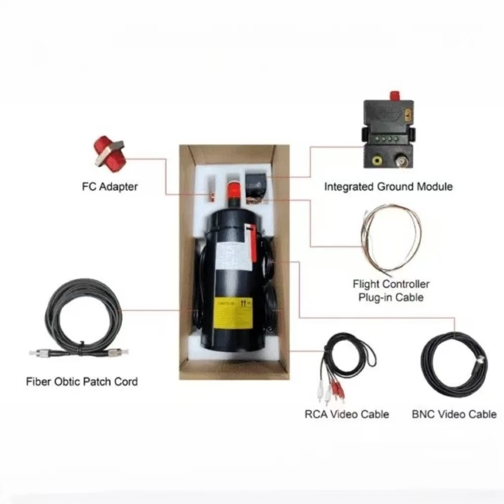3/5/10/15/20/30KM FPV Dron Fiber Optic Reel with Built-in Sky and Video Convert 0.27mm Diameter Optical Cable Ground Station Kit