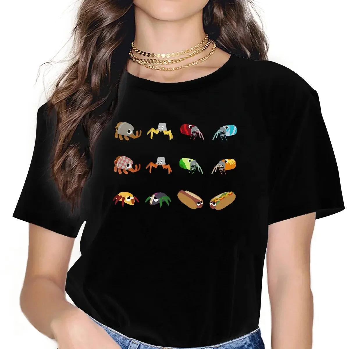 Fast Food Pack Cute Girls Women T-Shirt Bugsnax Game Blusas Harajuku Casual Short Sleeve Vintage Tops