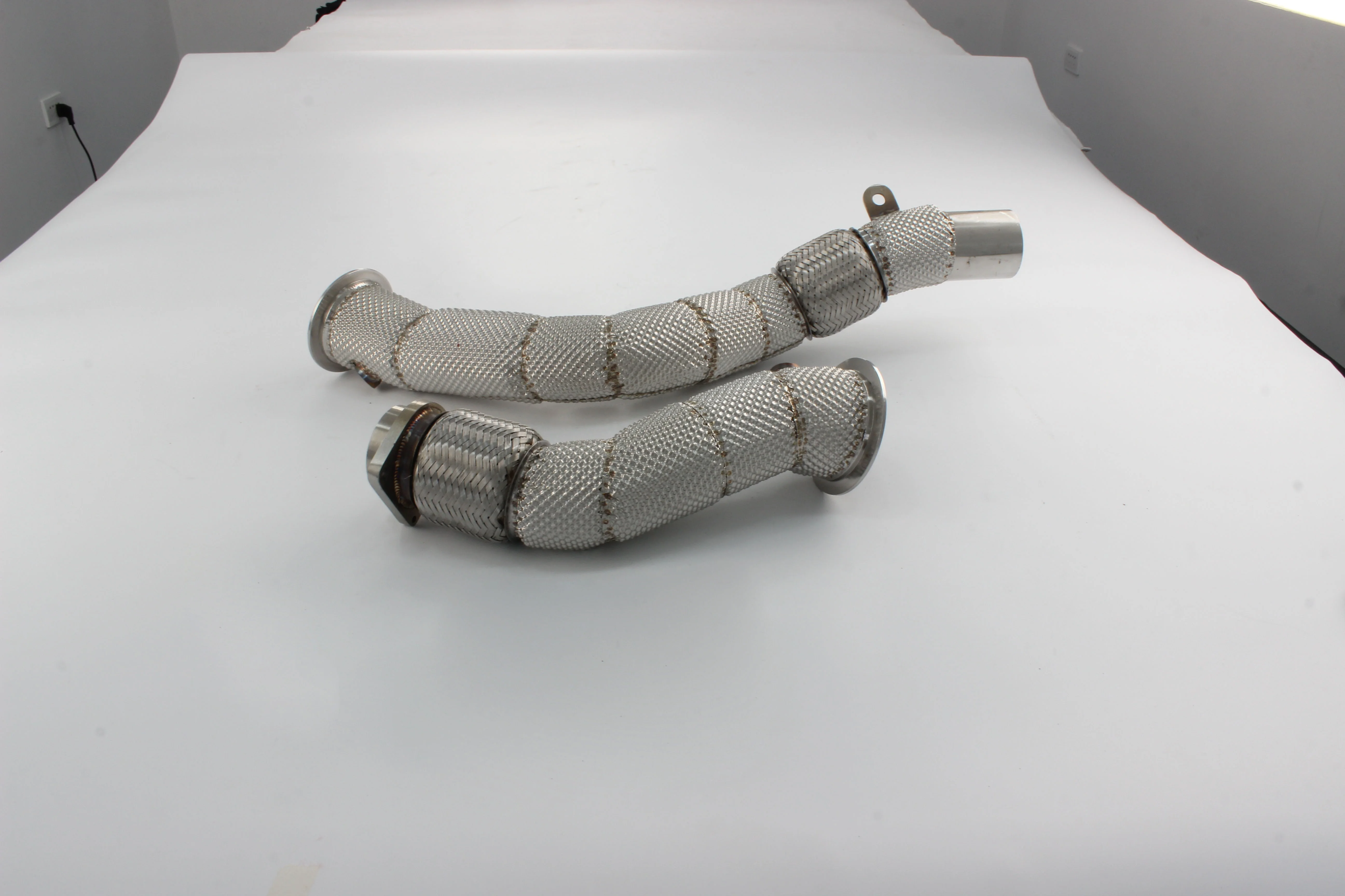 304 Stainless Steel Custom Heat Shield Exhaust Downpipe For BMW M2C S55