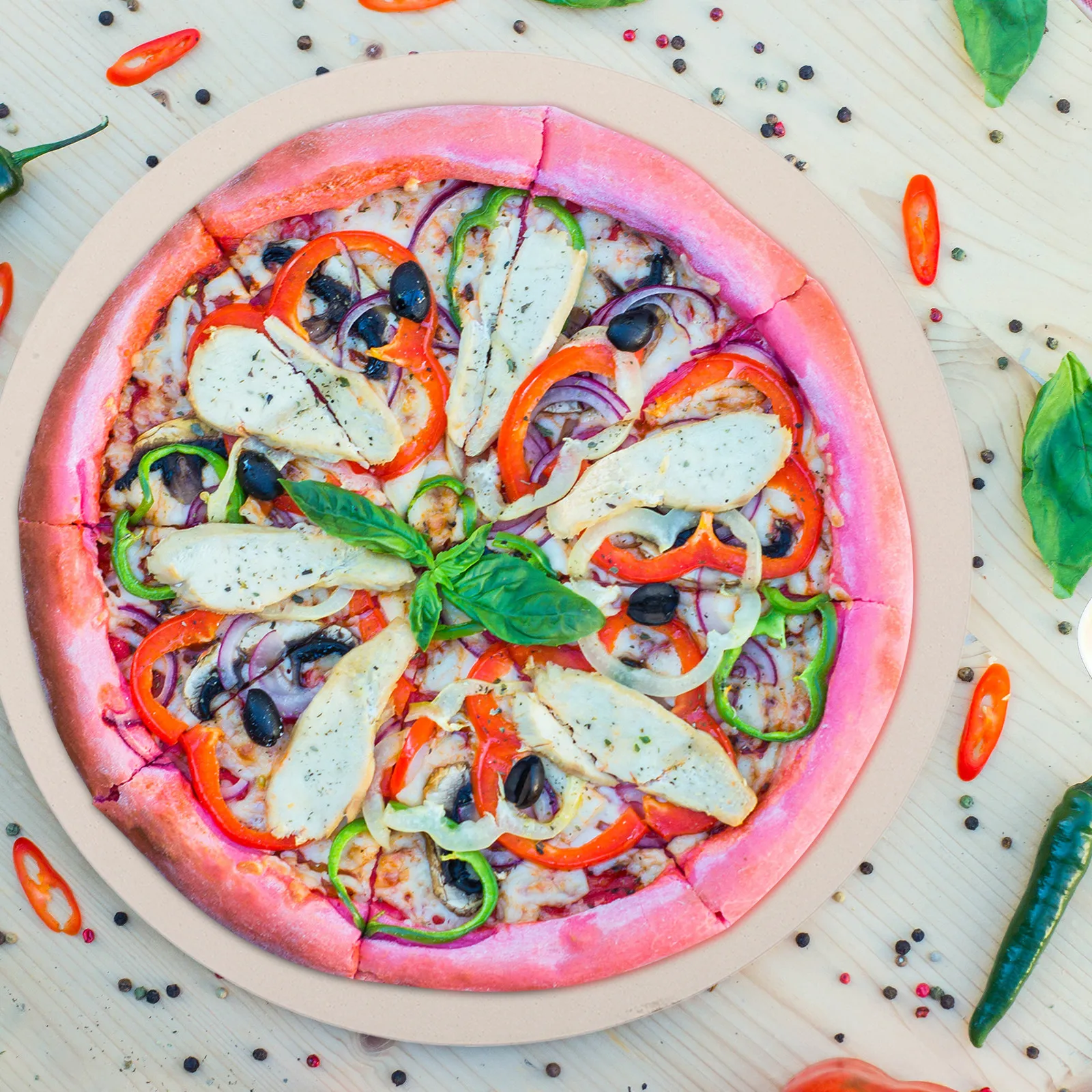 

Cordierite Pizza Pan Round Oven Stone for Baking Bread Cookies Chicken Legs Kitchen Cooking Tool