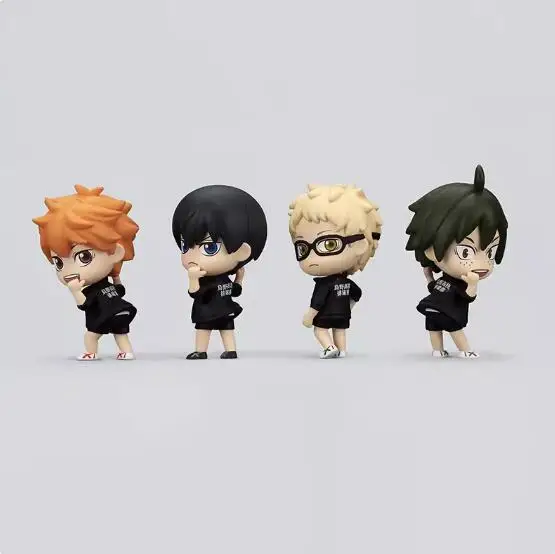 No box 5cm 4pcs/lot Japanese original anime figure Q version Shoyo Hinata/kageyama tobio/Tadashi Yamaguchi action figure