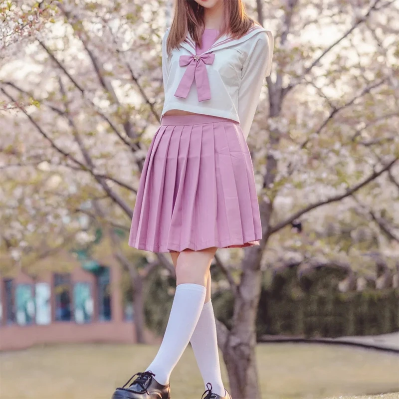 Nieuwkomer Magnolia Basic Jk Pak Japans Schoolmeisje Uniform Pak Geplooide Rok Matrozenpak Anime Cos Student Dameskleding