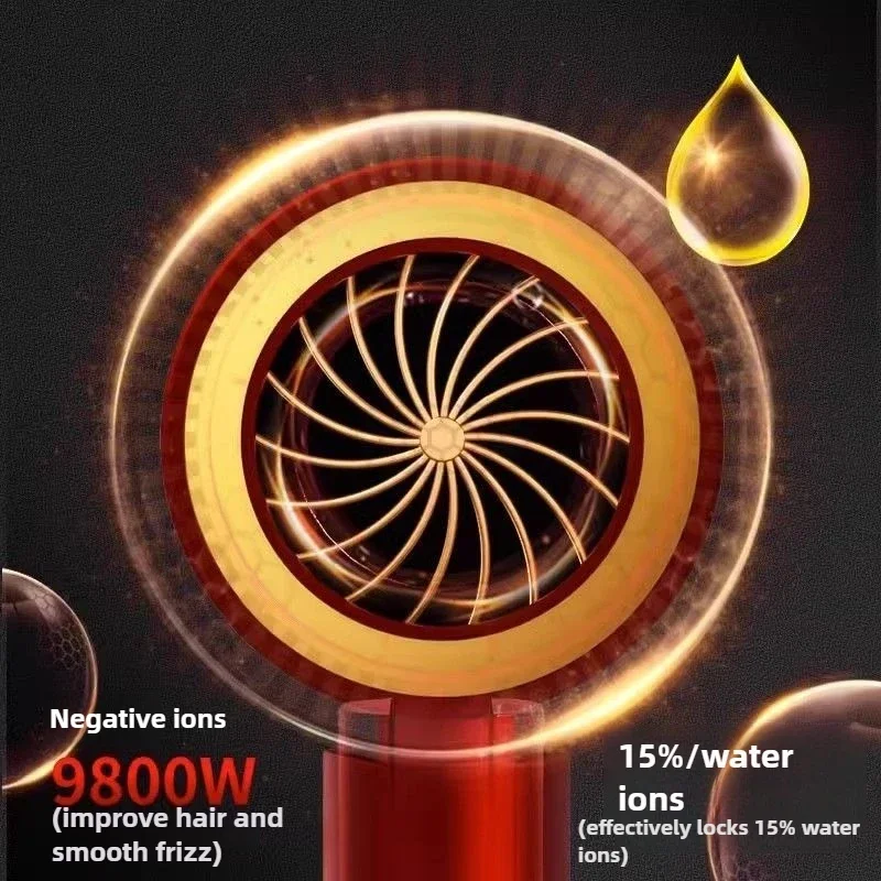 220V Foldable Hair Dryer Household Quick-drying Large Wind Negative Ion Silent Hair Dryer High-power Hair Care 3 Gears