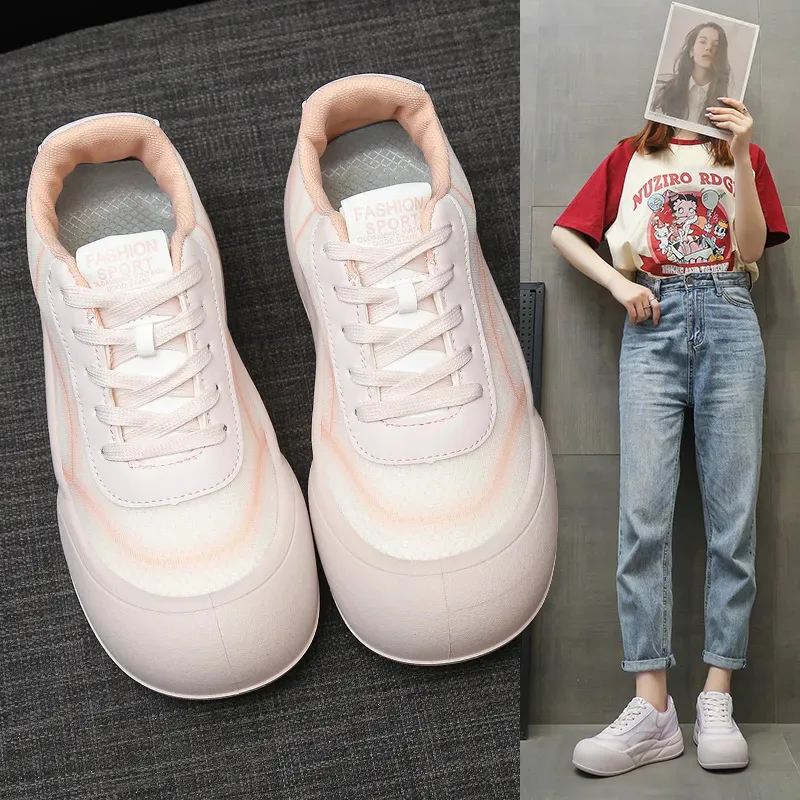 Spring and Autumn Super Light Explosive Thick soled Board Shoes for Women 2024 New Versatile Student Casual Sports Shoes