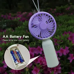 Handheld Battery Small Fan, Replaceable with AA Battery, Portable Mini fan for Students and Children with Base, Cool in Summer