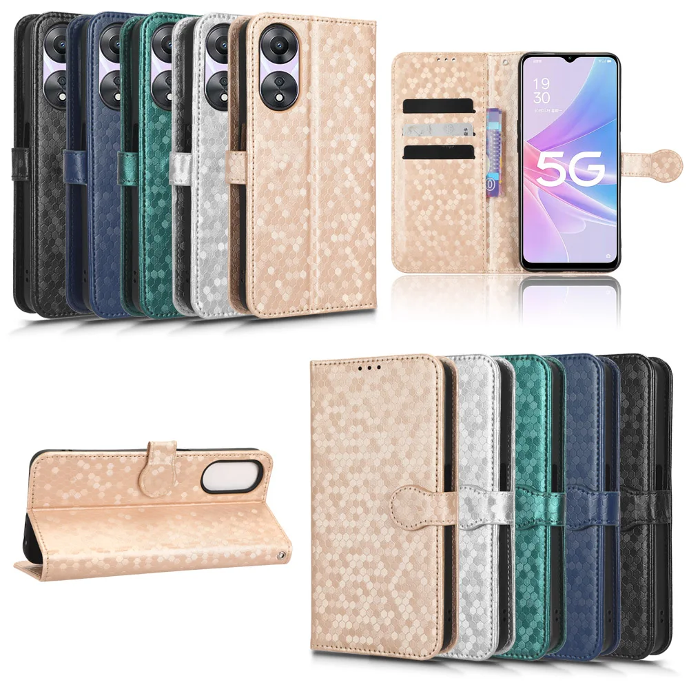 For Oppo A58 5G Case Luxury Leather Flip Wallet Phone Case PHJ110 Case Stand Function Card Holder