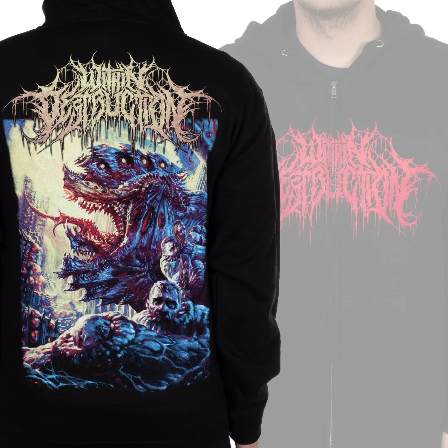 Within Destruction Hoodie pria/wanita, Sweatshirt Hoodie Deathwish Metal berat lengan panjang Harajuku Streetwear ukuran besar, atasan Hoodie Zip-up