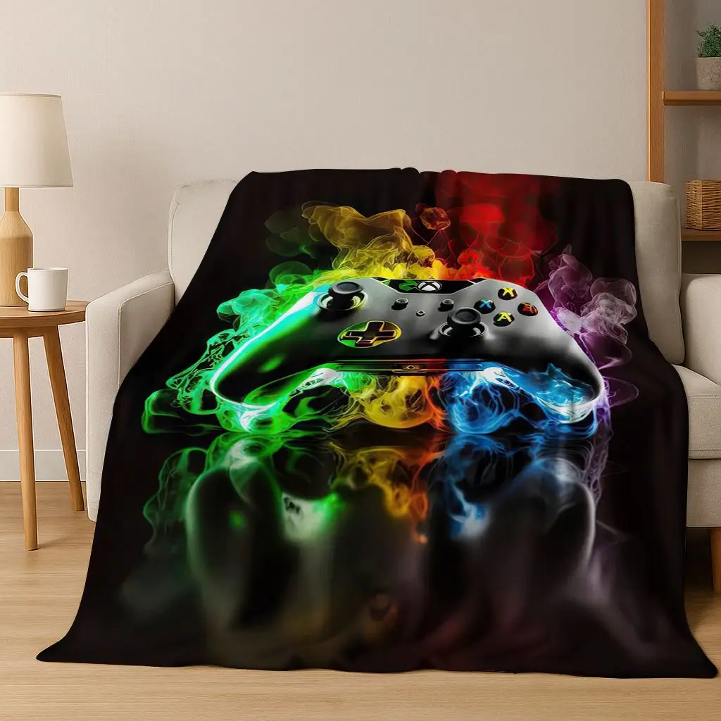 Game Controller XBOX Art Logo Cartoon Flannel Blanket,Cozy Soft Throw Blanket for Home Bedroom Bed Sofa Picnic Cover Kid Gift