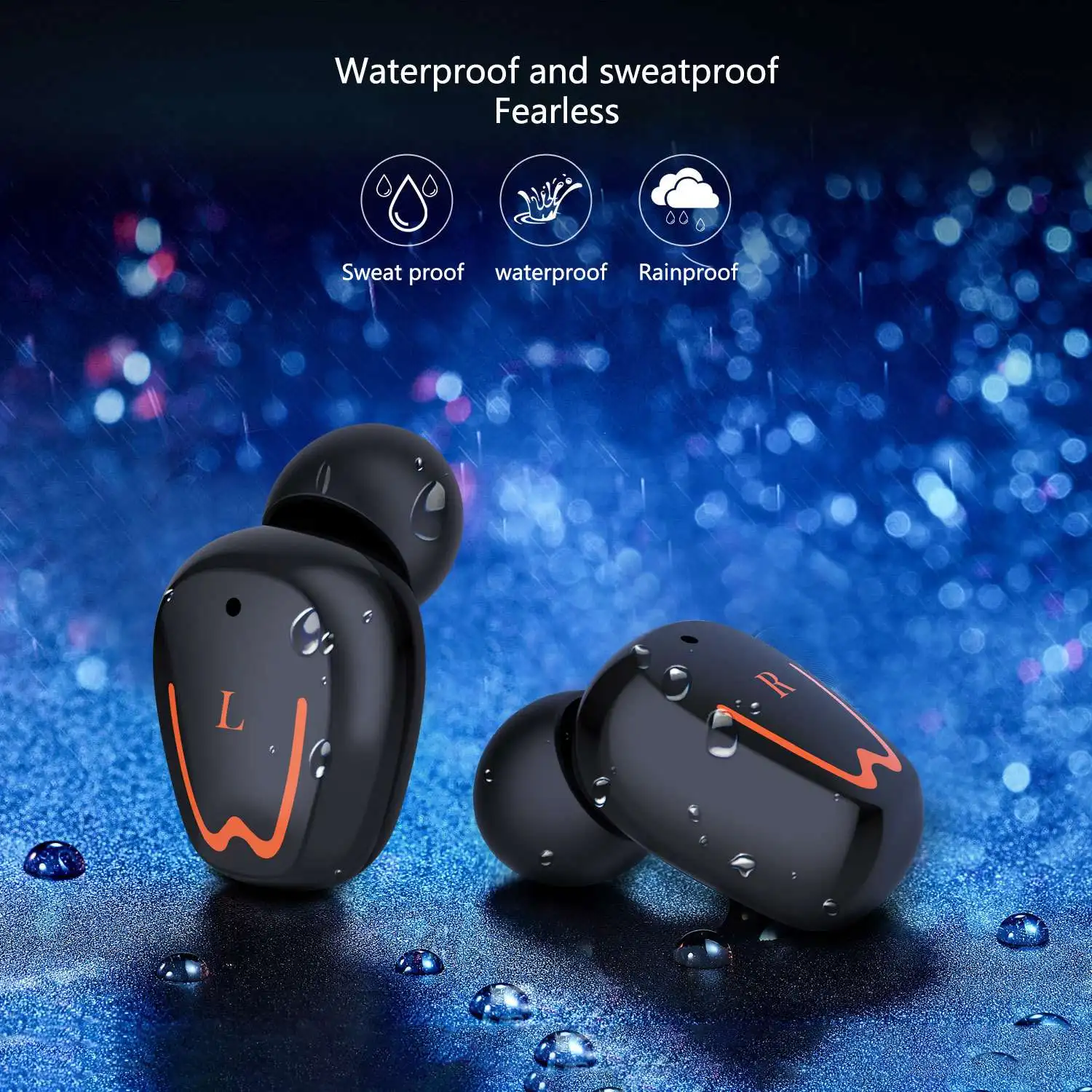 Wireless Binaural Bluetooth Headset TWS Noise Reduction 5.0 Rotating Headset