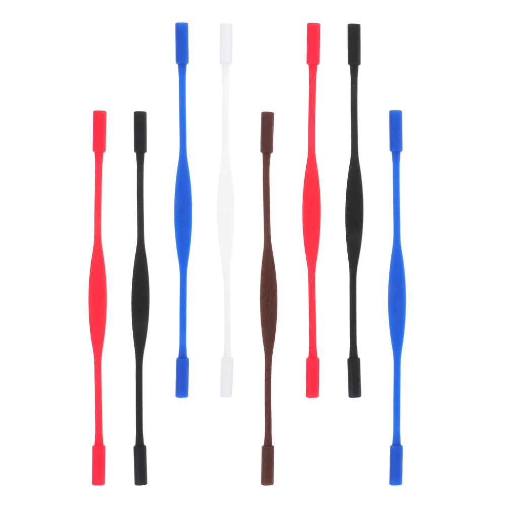 8 قطعة حزام النظارات سيليكون المضادة للانزلاق حامل النظارات للرياضة في الهواء الطلق نونسليب نظارات التجنيب سلسلة #6