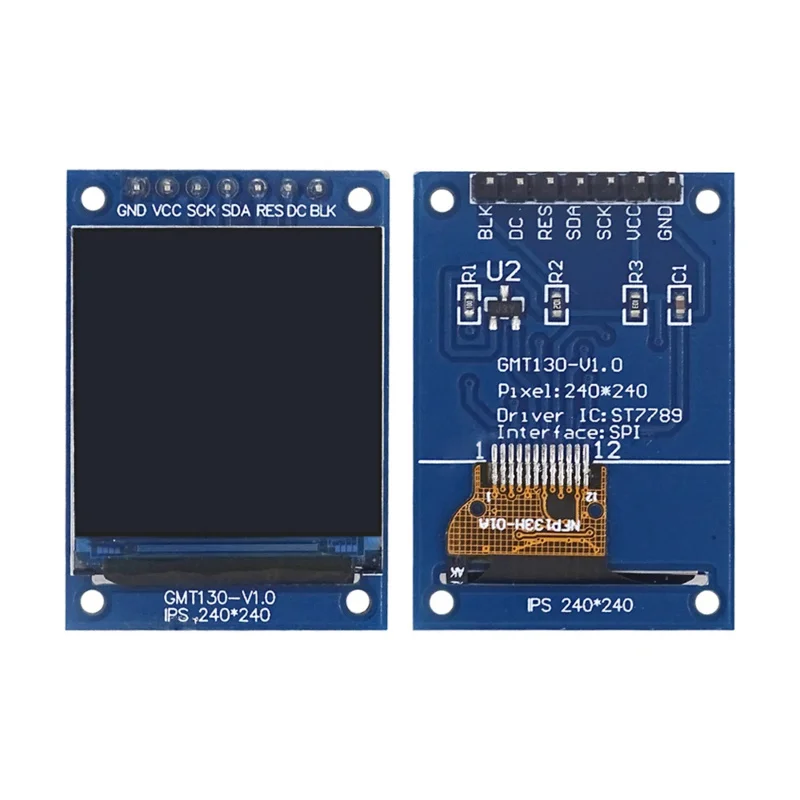 1.3 inch IPS Screen ST7789 Drive IC 240*240 SPI Communication 3.3V Voltage SPI Interface Full Color LCD OLED Display