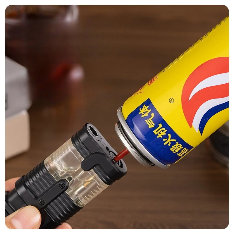 

Direct-flush Transparent Gas Box Cigar Windproof Lighter High-end Gift for Boyfriend Cigarette Accessories