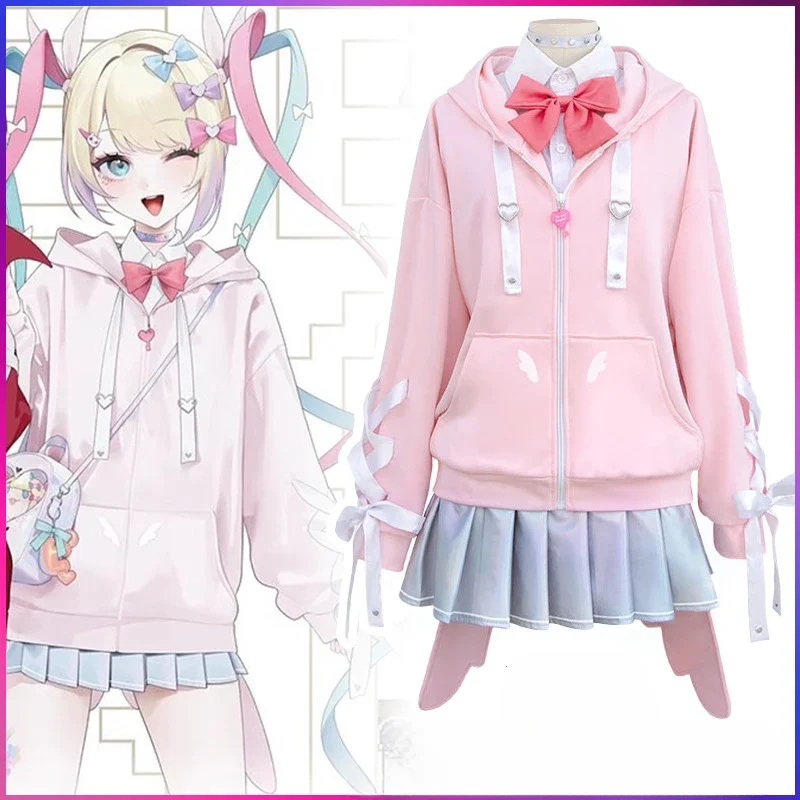 Needy Girl Overdose  Cosplay Clothing KAnge Cute Wing Cardigan Jacket Slim Fit Regular Clothes Sweatshirt Suit Short Skirt Gift