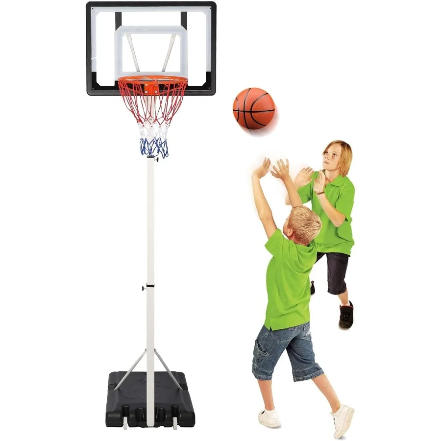 طوق كرة سلة محمول للعائلة - نظام أهداف كرة السلة الداخلي والخارجي ارتفاع قابل للتعديل من 5 أقدام إلى 6.8 قدم/6.8 قدم إلى 8. #1