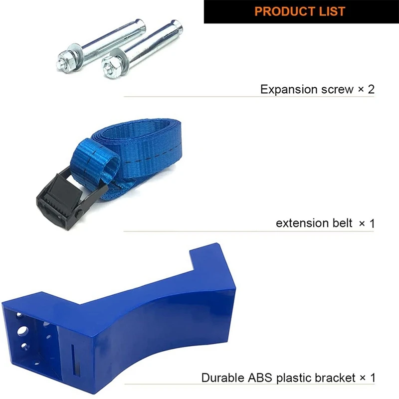 Suporte durável do cilindro de gás do ABS, suporte montado para a caravana do campista Motorhome RV, azul, 4X