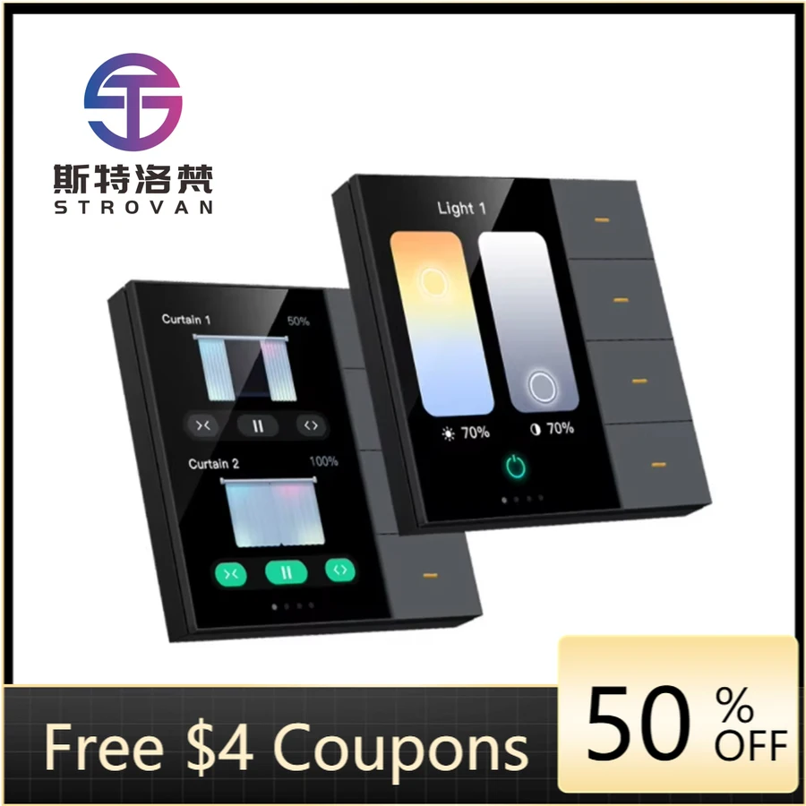 STLF 3 بوصة مفتاح الجدار الذكي شاشة تعمل باللمس 4 عصابة التبديل 8 طريقة المشهد الرادار الاستشعار يعتم التبديل التحكم الستار تويا المنزل الذكي #1